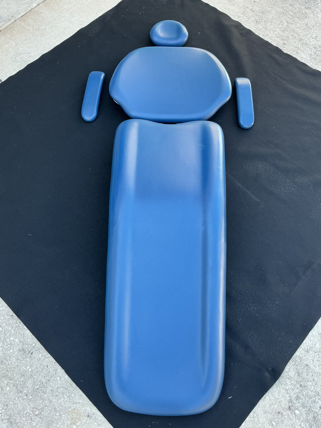 A-Dec Performer 8000 blue vinyl upholstery kit, front view
