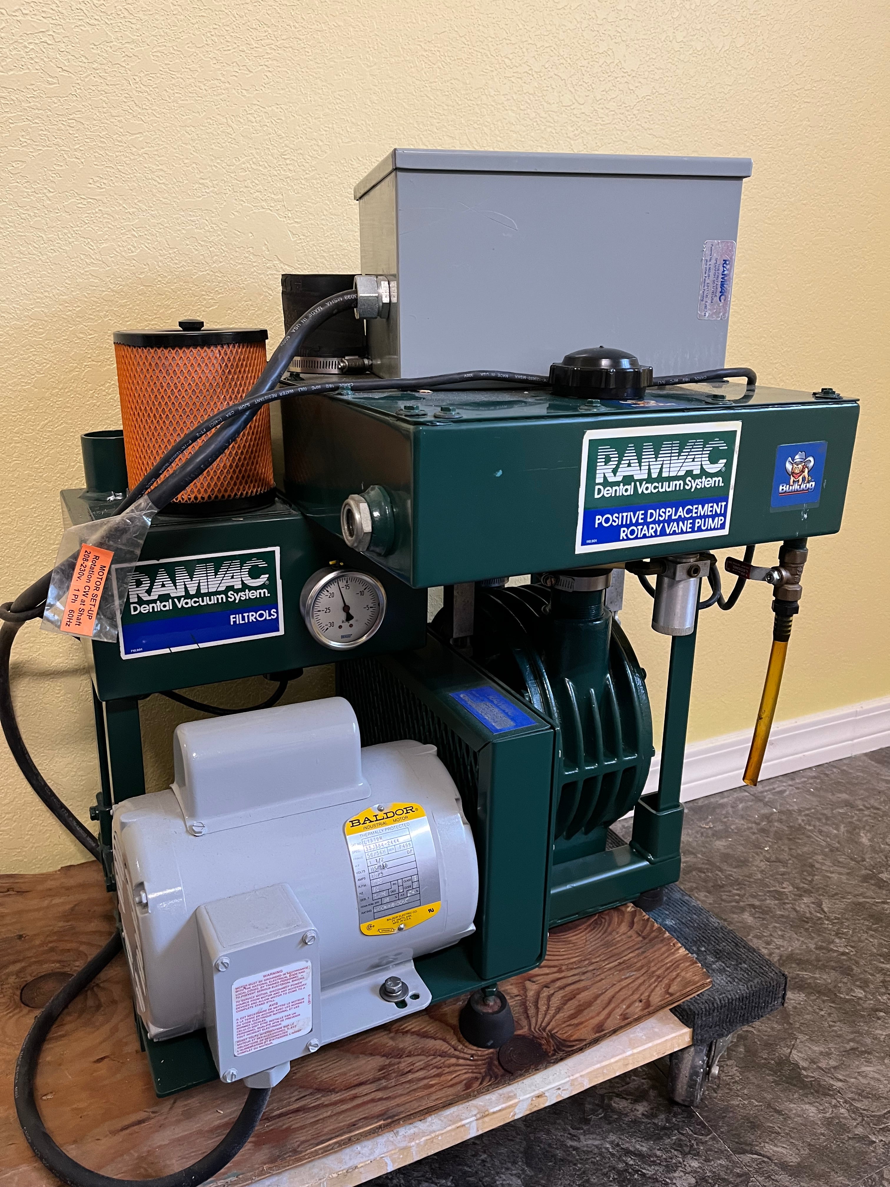 Refurbished Ramvac Bulldog QT2 Dental Vacuum System with New 1.5 HP Baldor Motor | 6-Month Warranty