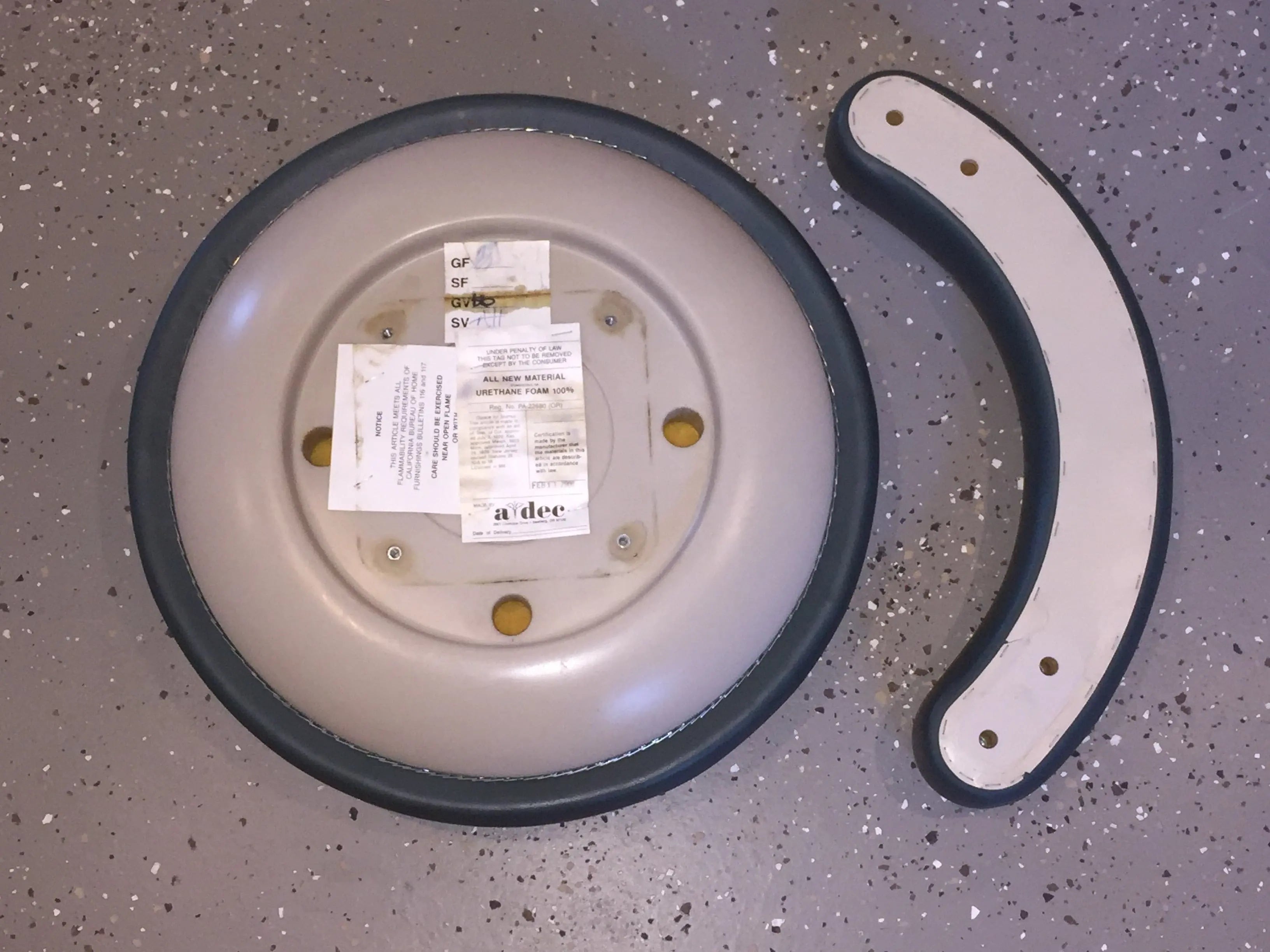 ADEC 422 Assistants Stool Upholstery Kit in "Charcoal Gray" Excellent Condition.