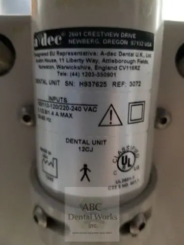 Adec 3072 Cabinet Mounted Doctors Delivery Unit w/6 pin Power Optics Refurbished ADEC