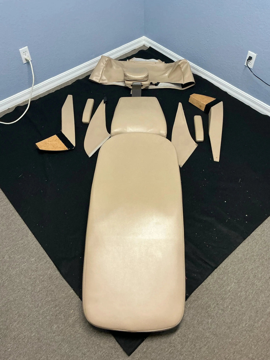 Royal Model 16 dental chair upholstery kit in tan – complete replacement set