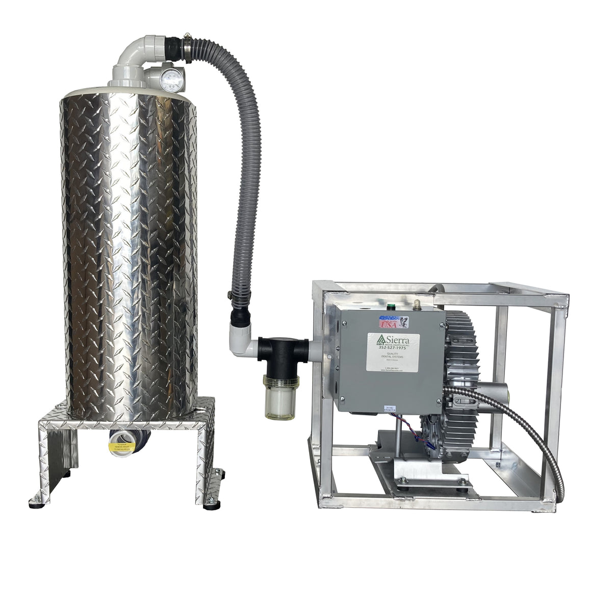 Sierra TRU-VAC TV-12 single dry dental vacuum system with VAS-12 separator tank, new