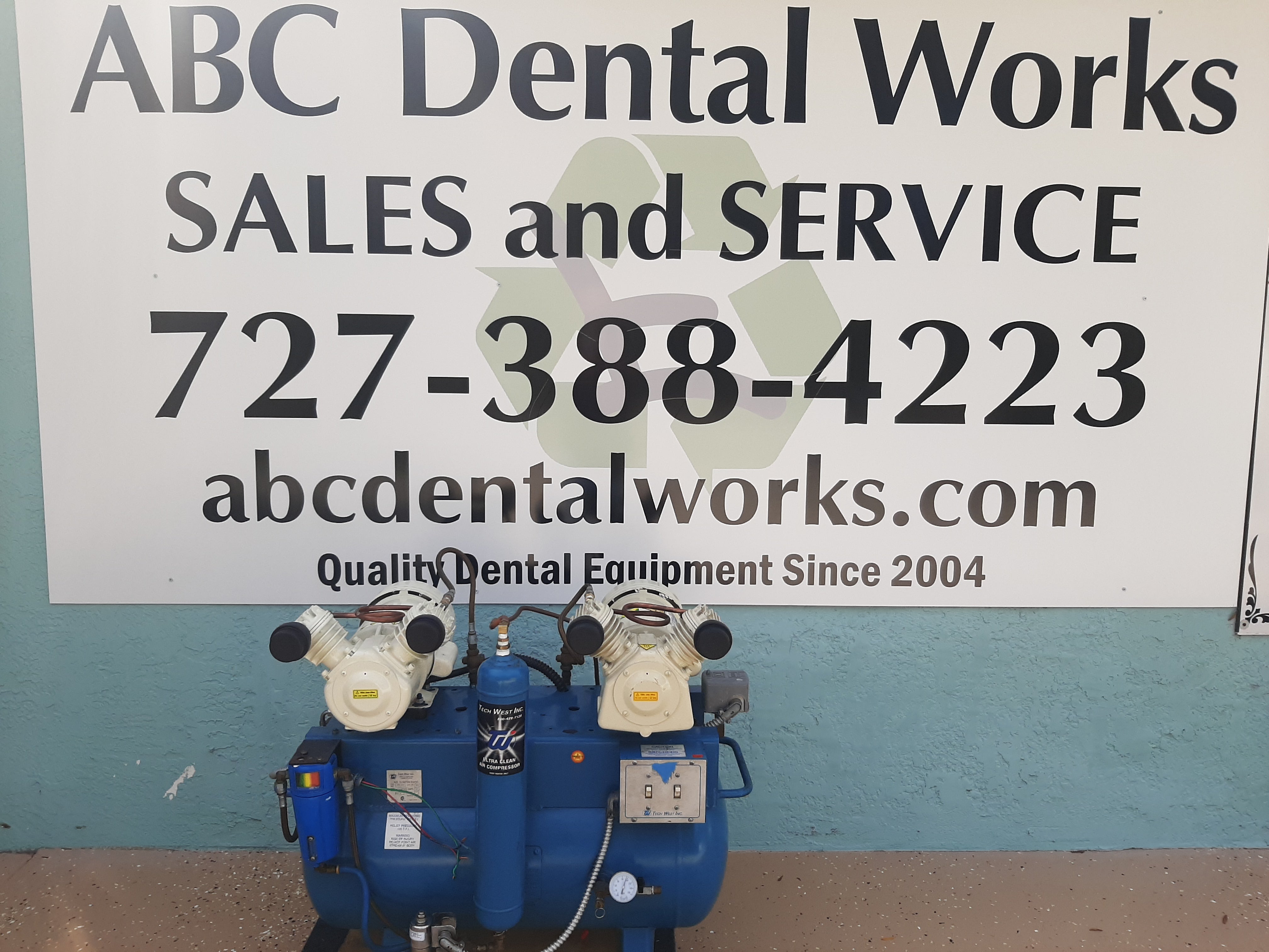 Tech West Elite Ultra Clean Series Dual Oil Air Compressor Aco4d2 2 Schulz Oil MSV 6 Heads Refurb – Refurbished & Tested