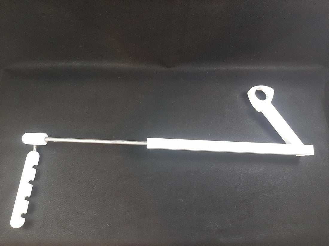 DCI telescoping arm with 4-position side holder, full extended view