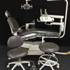 A-dec 1021 Cascade Radius Chair with Euro-style Delivery, Assist. Pkg., Dual Touch Pads, 6300 Light, and Matching Stools.