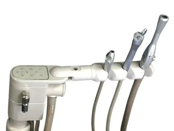 A-dec 1021 Cascade Radius Chair with Euro-style Delivery, Assist. Pkg., Dual Touch Pads, 6300 Light, and Matching Stools.