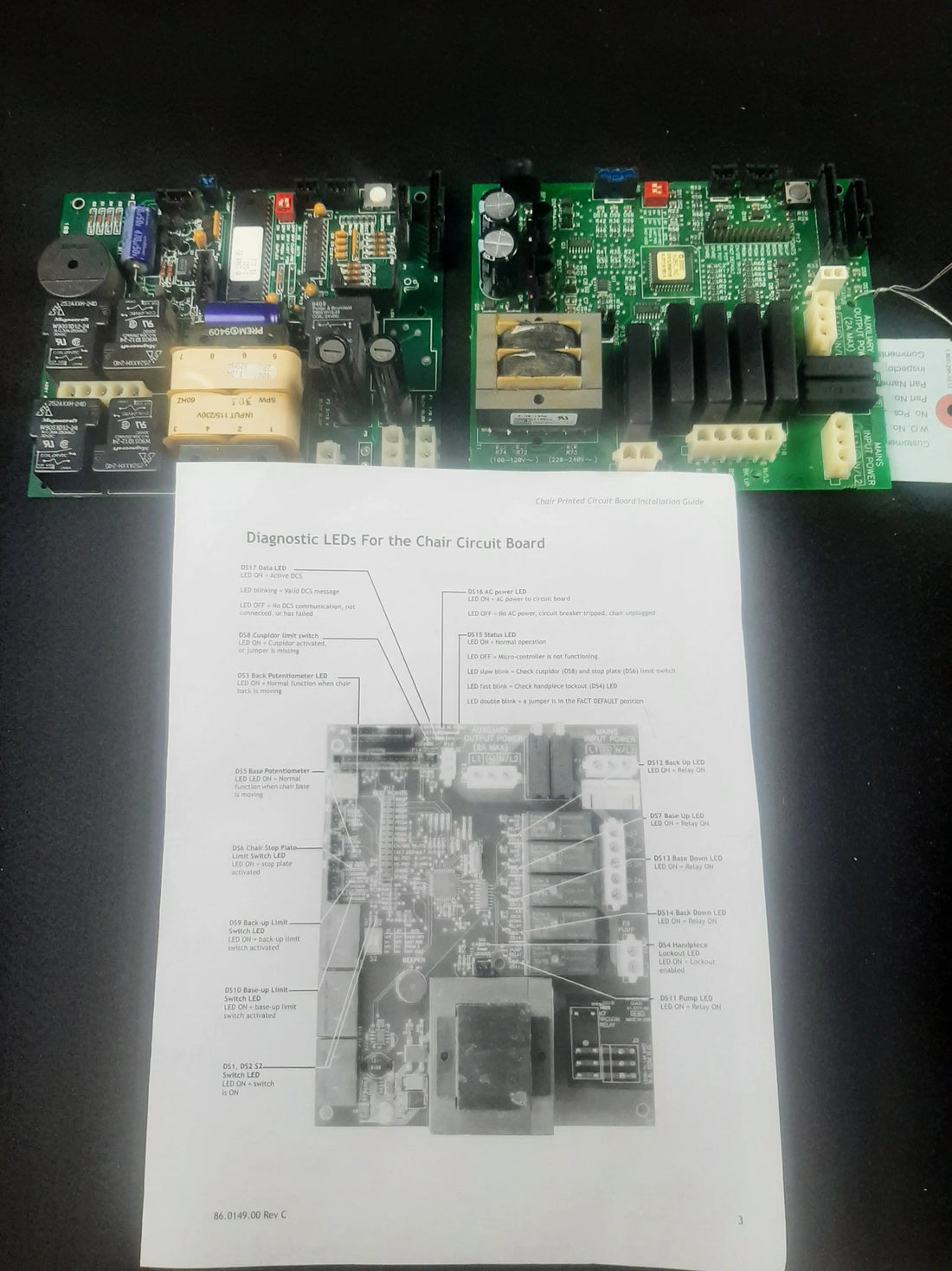 A-Dec Cascade main control board (PCB), full view