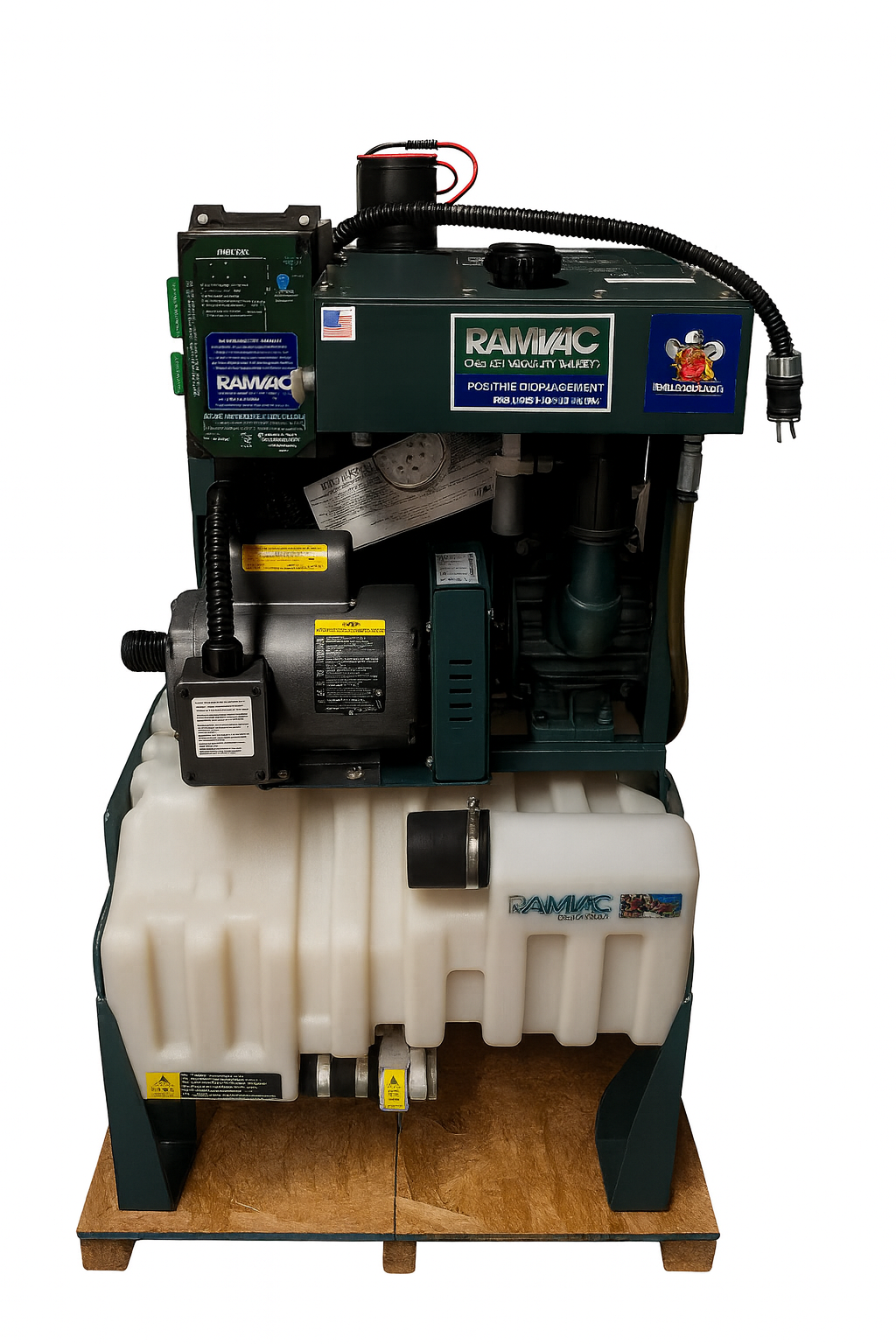 RAMVAC Bulldog QT1 2010 Dental Vacuum System with Otter Tank – Refurbished Waterless Rotary Vane Suction Pump