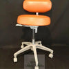 Crown Seating Dental Operators Stool Excellent Cond Orange Vinyl Upholstery Nice.