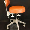 Crown Seating Dental Operators Stool Excellent Cond Orange Vinyl Upholstery Nice.