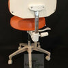 Crown Seating Dental Operators Stool Excellent Cond Orange Vinyl Upholstery Nice.