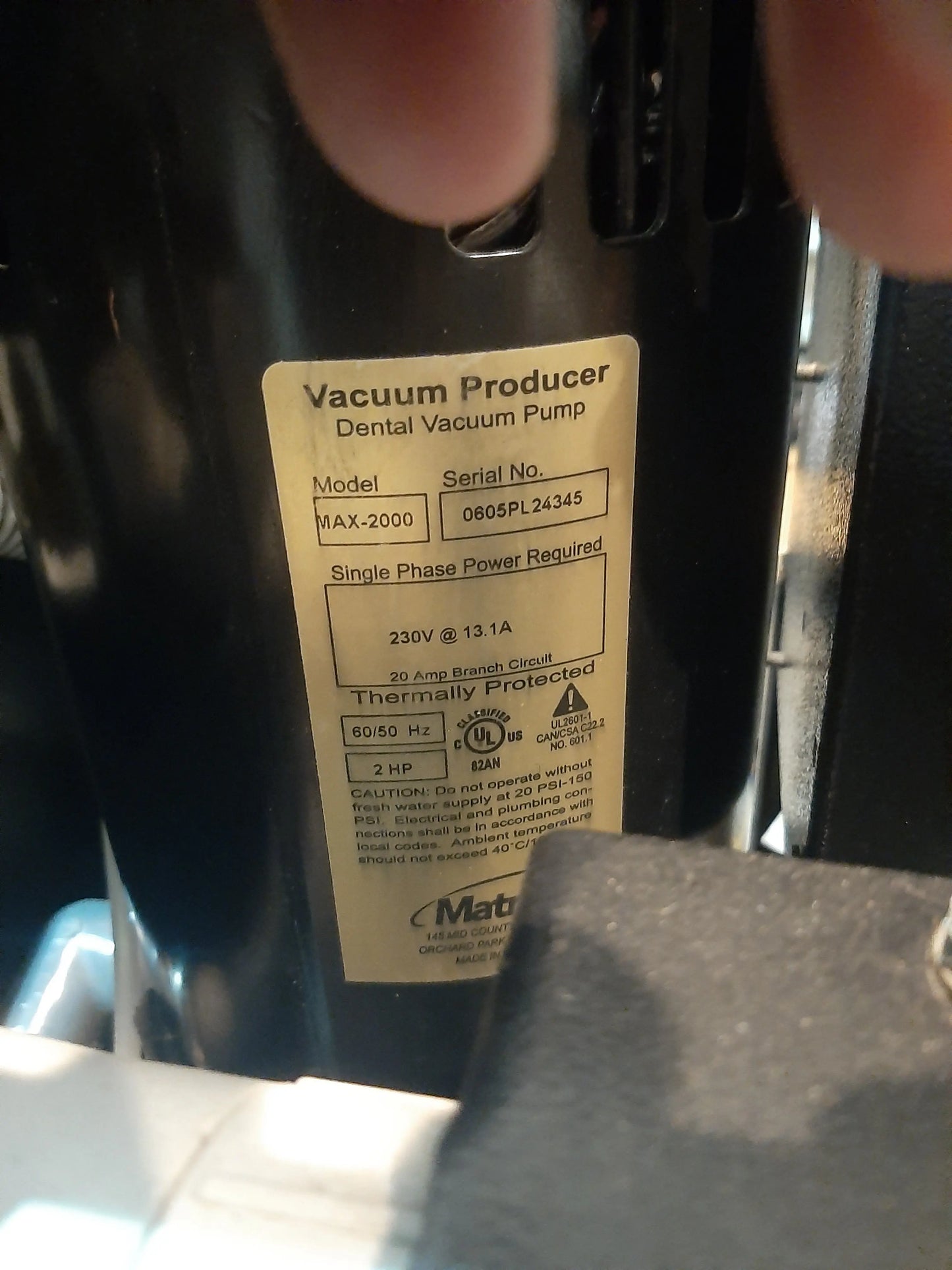 Matrx MaxiMizer 2Hp Wet Ring Vacuum Pump Cartridge Stand Alone Matrx