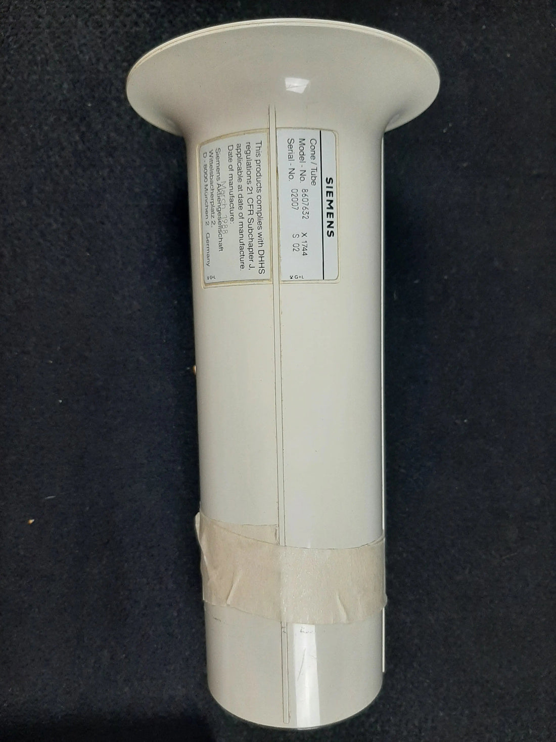 Siemens Sirona Heliodent MD 8-inch X-ray nose cone, front view