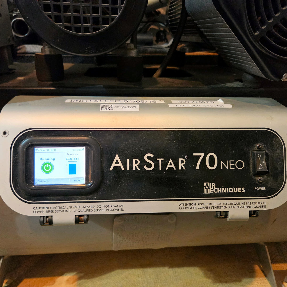 Tested OEM Air Techniques AirStar 70 NEO control panel assembly PCB 85156-3 front view with logo and touch screen