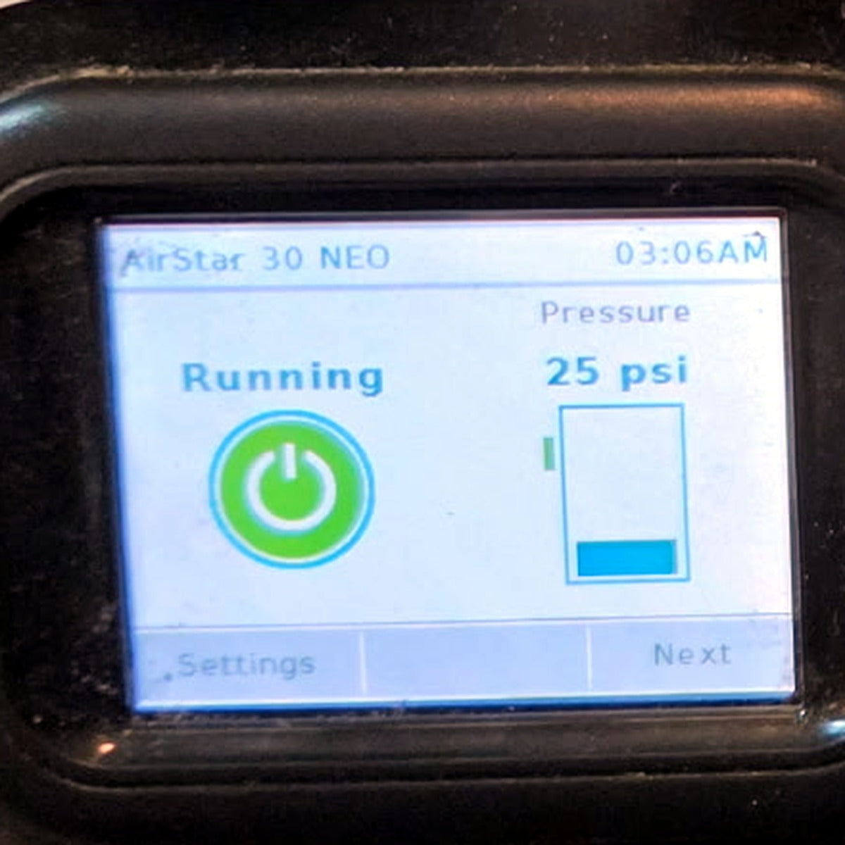 AirStar 70 NEO touch screen running at 25 psi - tested control panel 85156-3 tested
