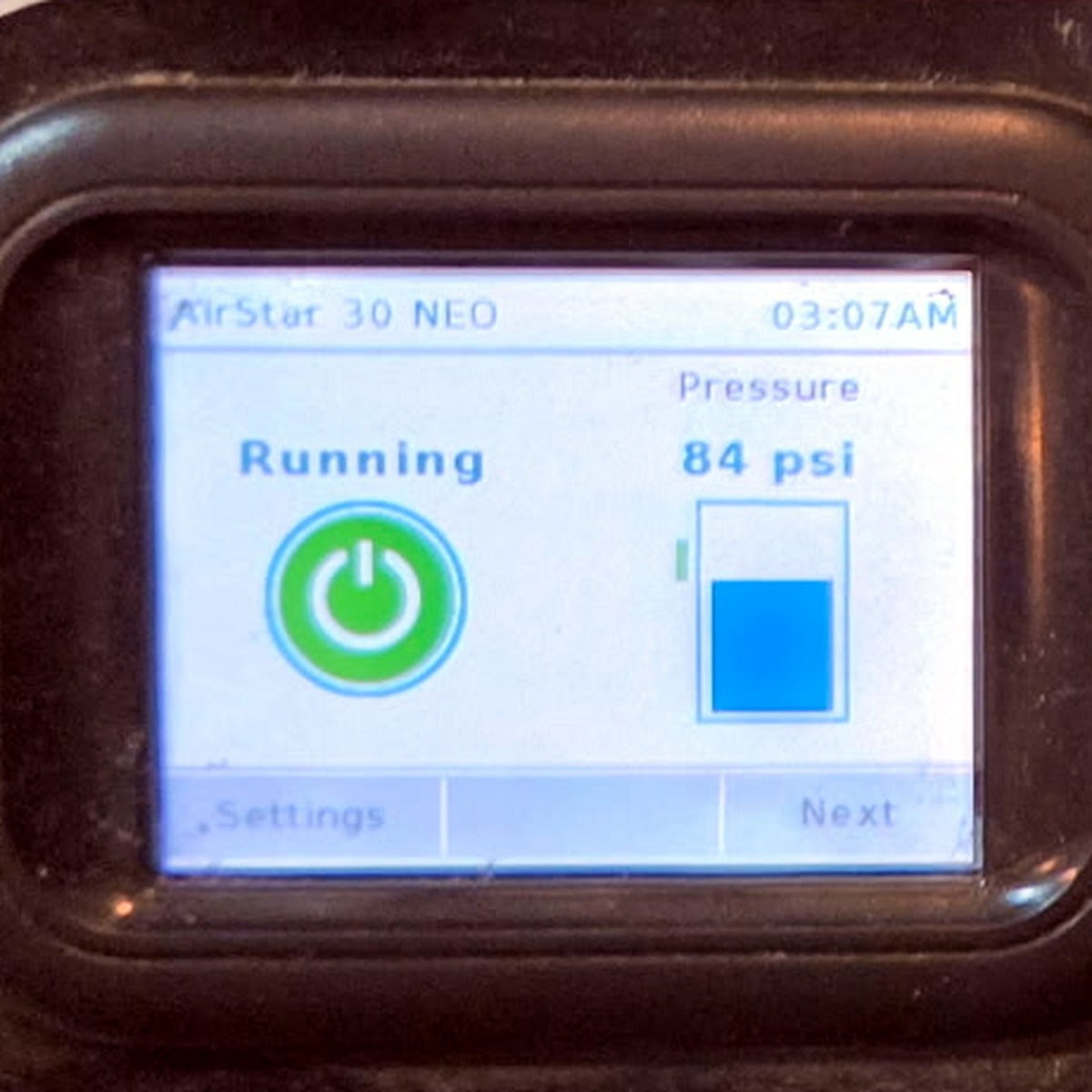 AirStar 70 NEO touch screen running at 84 psi - tested control panel 85156-3 tested